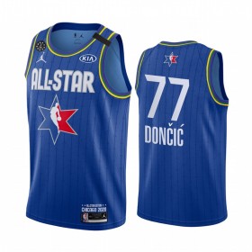 Män Dallas Mavericks Tröja Luka Doncic 77 2020 All-Star Jordan Brand Blå Swingman